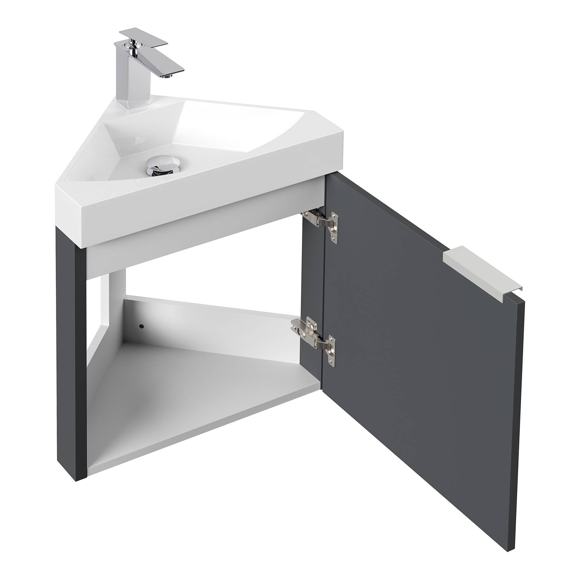 home24 Eck-Waschtisch Delta 52 x 55 x 35cm Grau/Graphit home24 Eck-Waschtisch Delta 52 x 55 x 35cm Grau/Graphit von home24