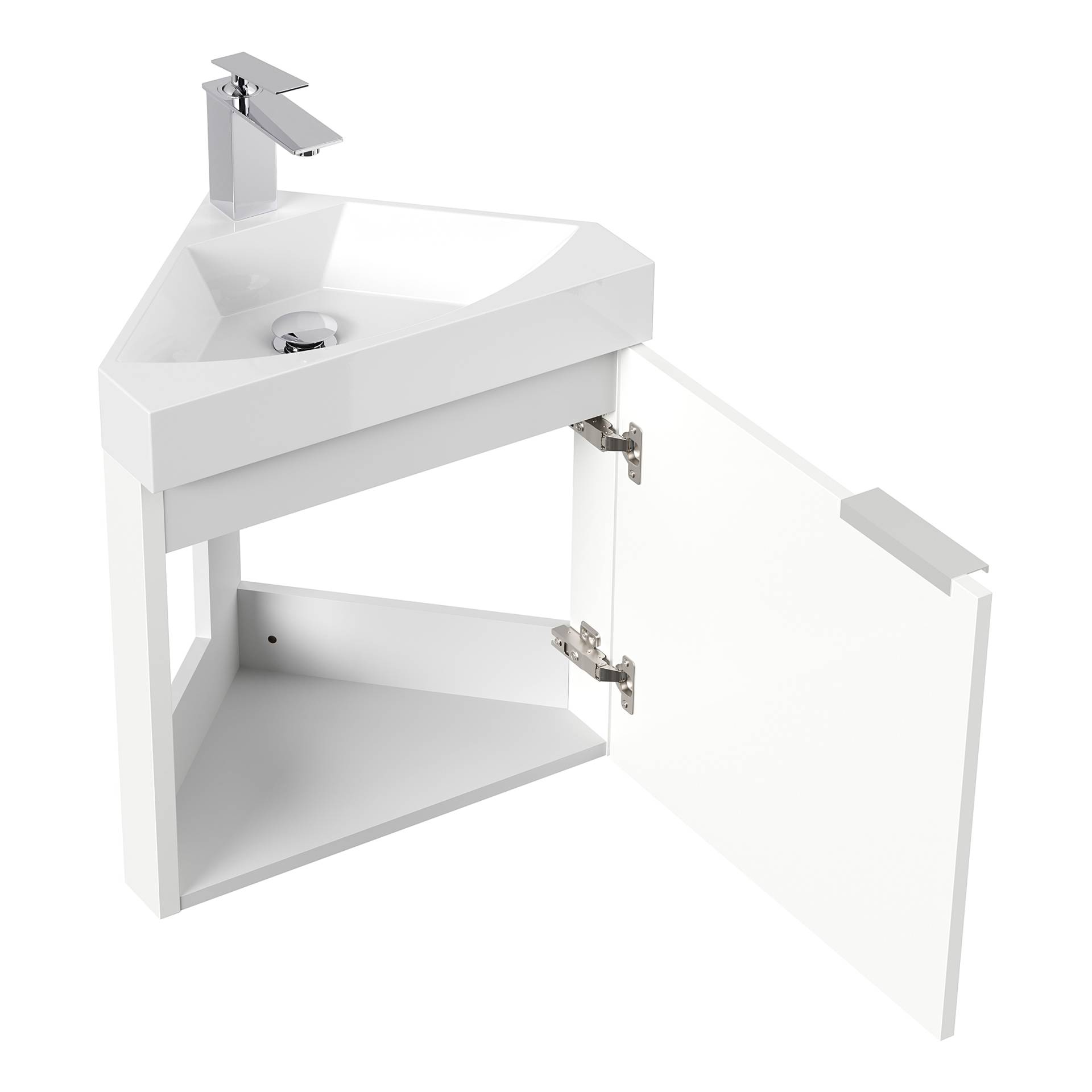 home24 Eck-Waschtisch Delta 52 x 55 x 35cm Weiß/Hochglanz Weiß home24 Eck-Waschtisch Delta 52 x 55 x 35cm Weiß/Hochglanz Weiß von home24