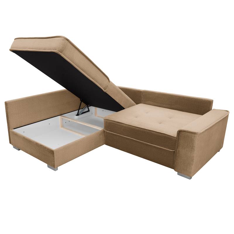 home24 Ecksofa mit Schlaffunktion Beige Microfaser Valeria 230 x 91 x 190cm Longchair davorstehend links mit Schlaffunktion Modern home24 Ecksofa mit Schlaffunktion Beige Microfaser Valeria 230 x 91 x 190cm Longchair davorstehend links mit Schlaffunktion Modern von home24