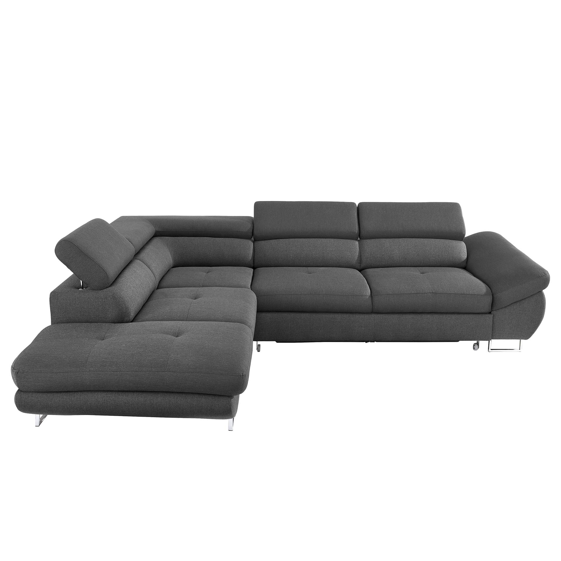 home24 Ecksofa Ingas mit Ottomane Grau/Dunkelgrau Webstoff 280 x 69 x 235cm Ottomane davorstehend links mit Schlaffunktion home24 Ecksofa Ingas mit Ottomane Grau/Dunkelgrau Webstoff 280 x 69 x 235cm Ottomane davorstehend links mit Schlaffunktion von home24