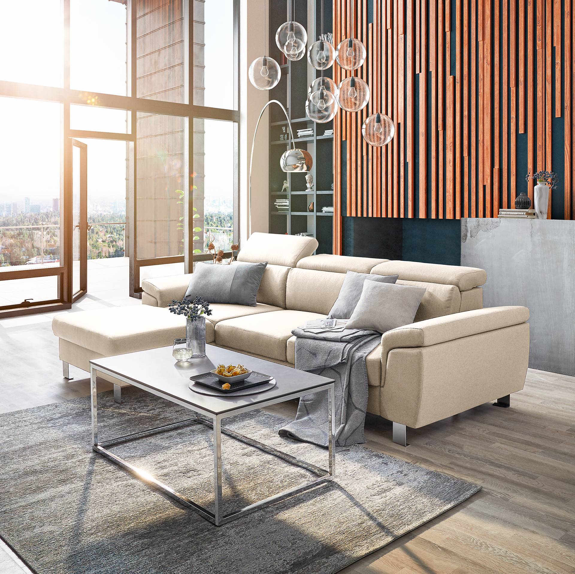 home24 Ecksofa Kenic mit Schlaffunktion Grau Webstoff Rigani 256 x 78 x 165cm Funktion links Modern home24 Ecksofa Kenic mit Schlaffunktion Grau Webstoff Rigani 256 x 78 x 165cm Funktion links Modern von home24