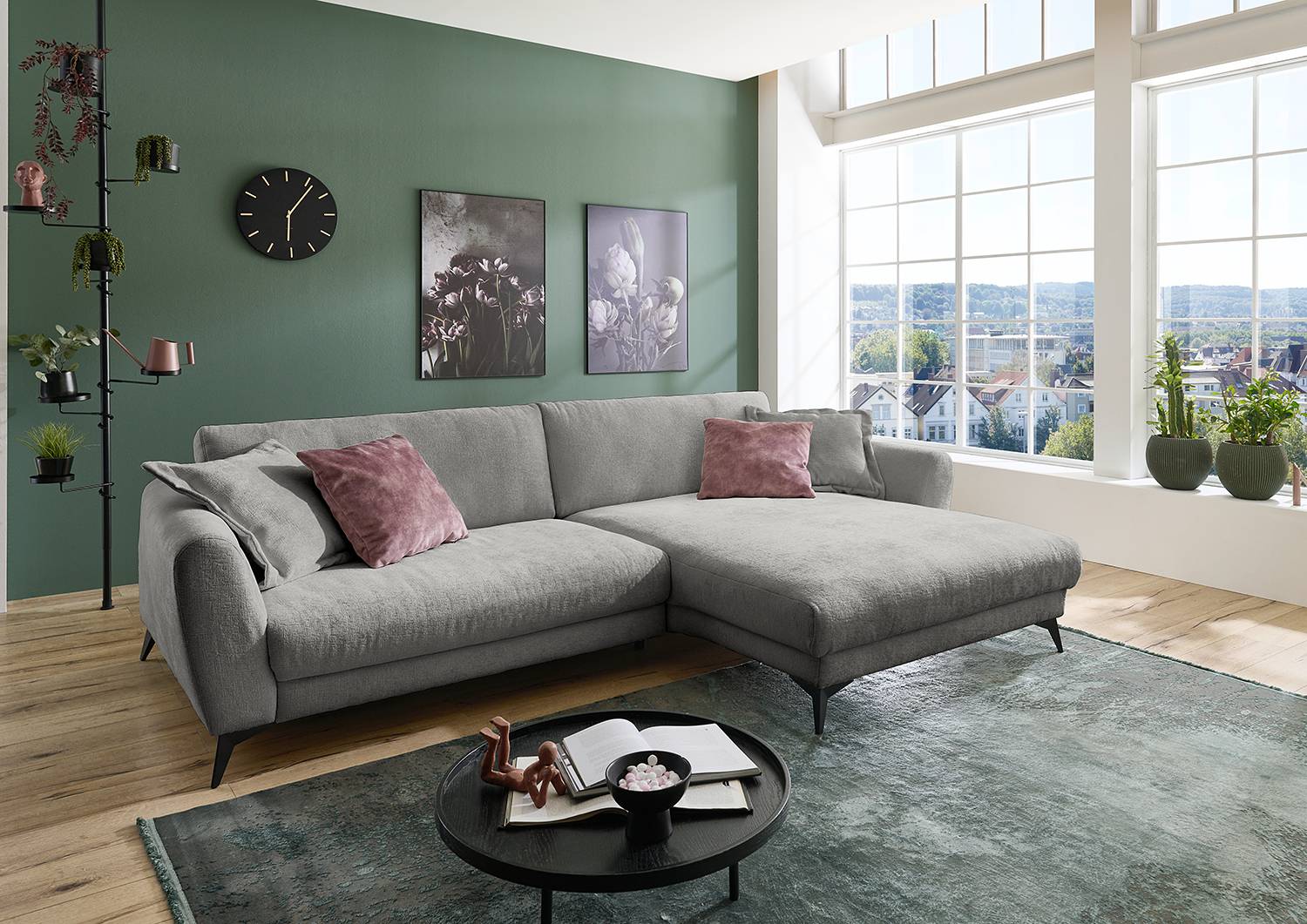 home24 Ecksofa Morranos Grau Chenille Rubia 288 x 81 x 194cm Longchair davorstehend rechts 2 Kissen Modern home24 Ecksofa Morranos Grau Chenille Rubia 288 x 81 x 194cm Longchair davorstehend rechts 2 Kissen Modern von home24