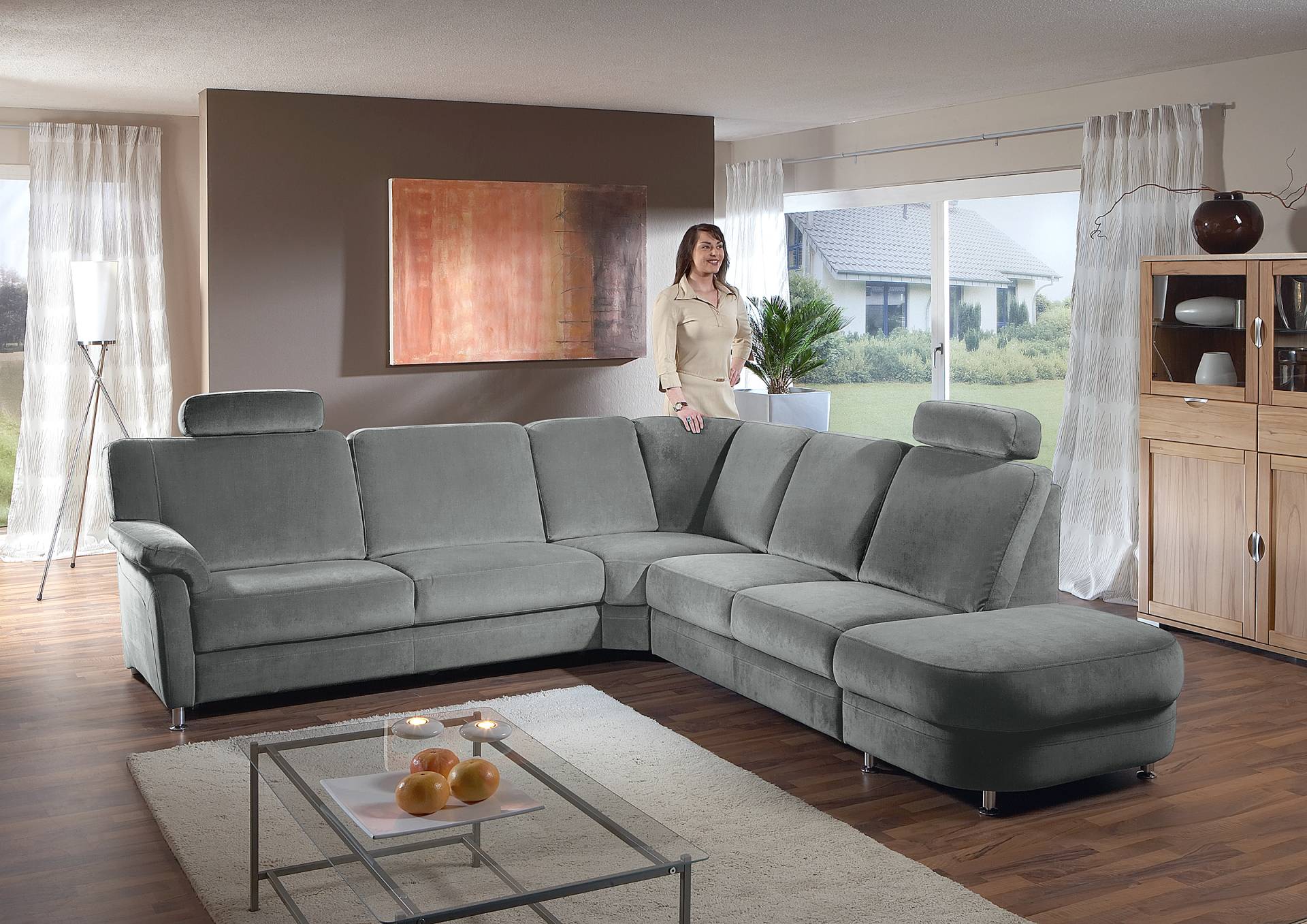 home24 Ecksofa Palta mit opt. Schlaffunktion Grau Microfaser Enja 269 x 91 x 287cm Schlaffunktion davorstehend links mit Schlaffunktion mit Kopfstütze home24 Ecksofa Palta mit opt. Schlaffunktion Grau Microfaser Enja 269 x 91 x 287cm Schlaffunktion davorstehend links mit Schlaffunktion mit Kopfstütze von home24