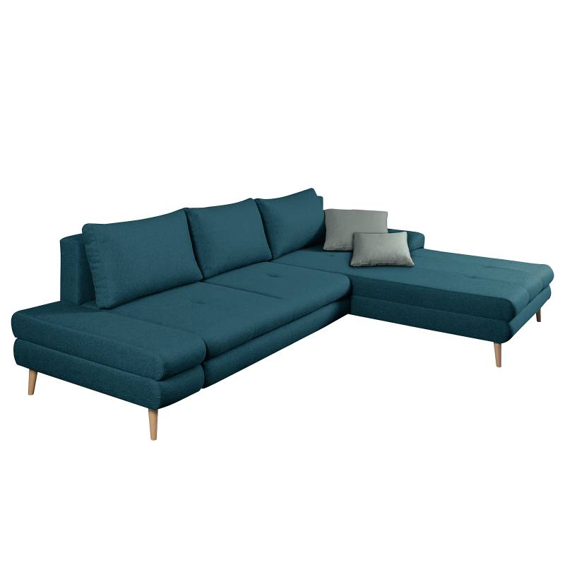 home24 Ecksofa mit Schlaffunktion Blau Webstoff Mavie 313 x 92 x 215cm Longchair beidseitig montierbar mit Schlaffunktion Modern home24 Ecksofa mit Schlaffunktion Blau Webstoff Mavie 313 x 92 x 215cm Longchair beidseitig montierbar mit Schlaffunktion Modern von home24