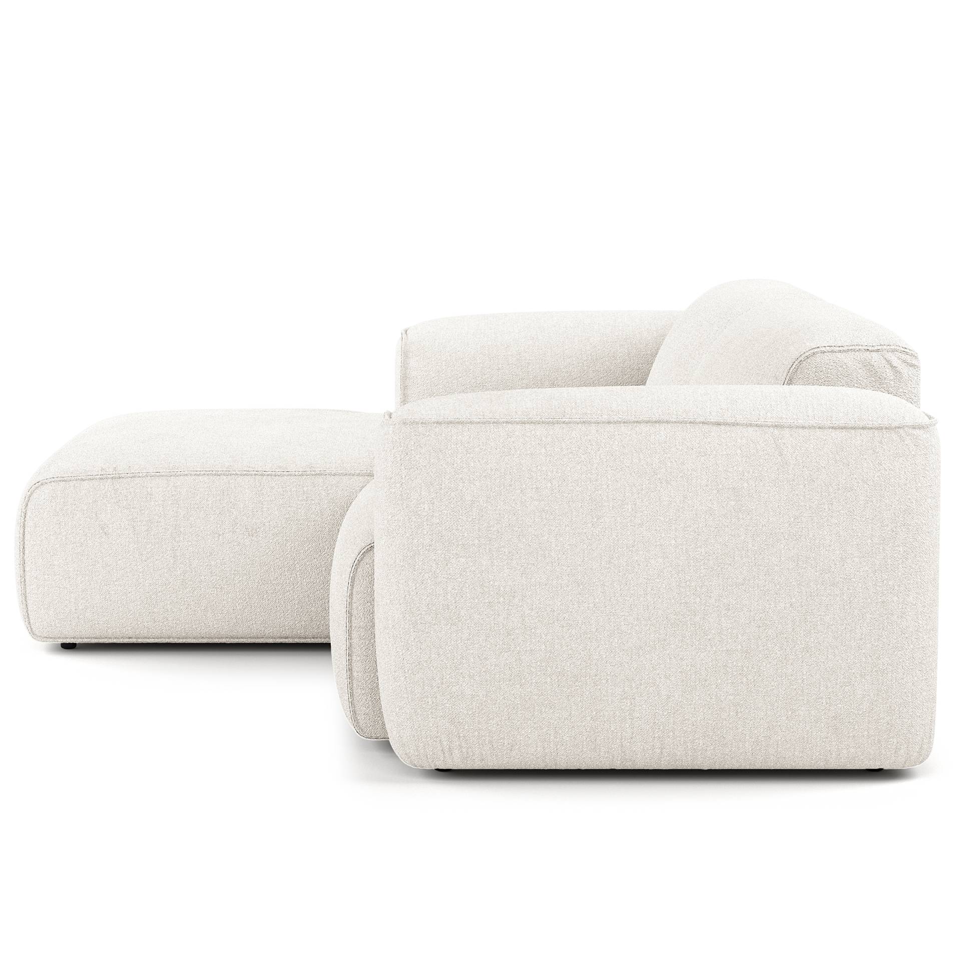 home24 Ecksofa mit XL-Longchair Weiß/Beige Bouclé Stoff Helay 260 x 71 x 171cm Longchair davorstehend links Modern home24 Ecksofa mit XL-Longchair Weiß/Beige Bouclé Stoff Helay 260 x 71 x 171cm Longchair davorstehend links Modern von home24