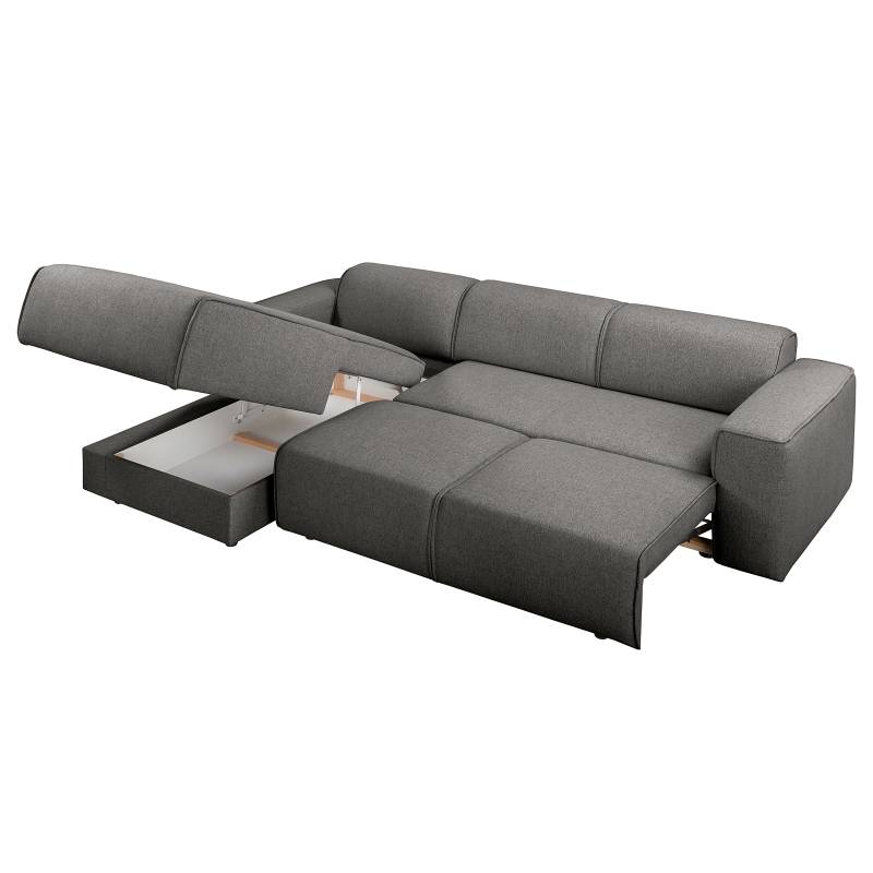 home24 Ecksofa mit opt. Schlaffunktion Grau Flachgewebe Nea 281 x 83 x 194cm Longchair davorstehend links mit Schlaffunktion Modern home24 Ecksofa mit opt. Schlaffunktion Grau Flachgewebe Nea 281 x 83 x 194cm Longchair davorstehend links mit Schlaffunktion Modern von home24