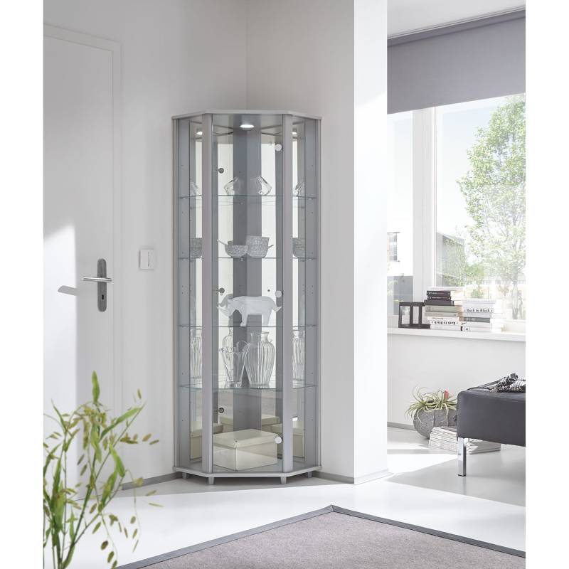 home24 Eckvitrine I 71 x 172 x 52cm Silber/Silber home24 Eckvitrine I 71 x 172 x 52cm Silber/Silber von home24