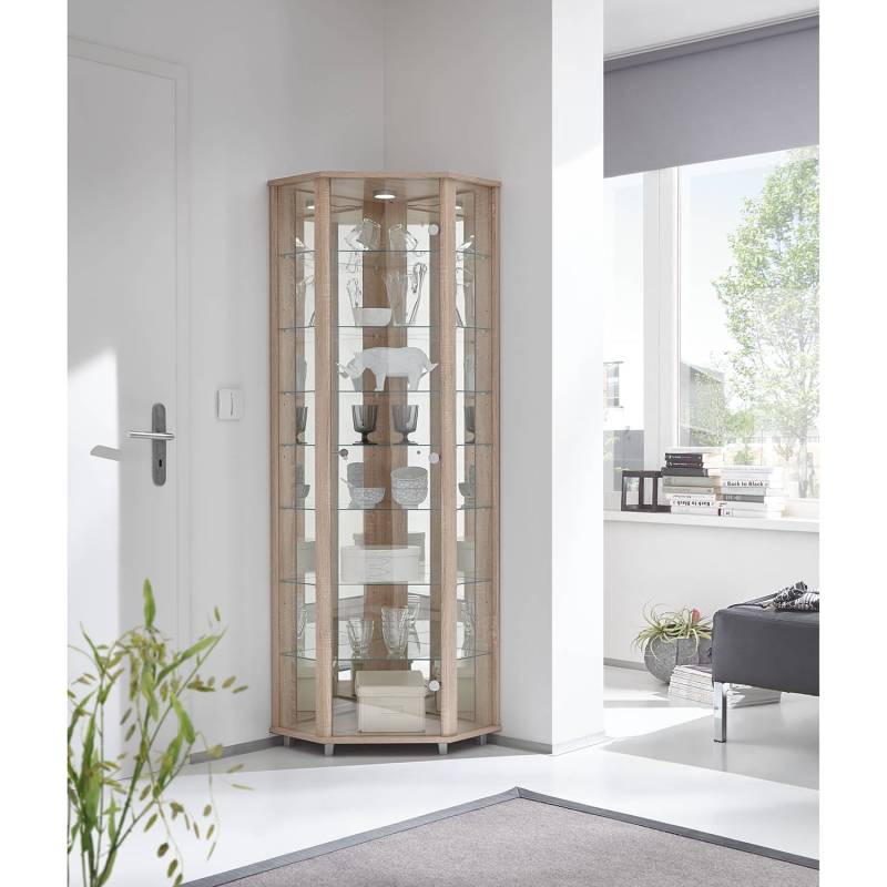 home24 Eckvitrine II 71 x 172 x 52cm Braun/Beige/Eiche Sonoma Dekor home24 Eckvitrine II 71 x 172 x 52cm Braun/Beige/Eiche Sonoma Dekor von home24