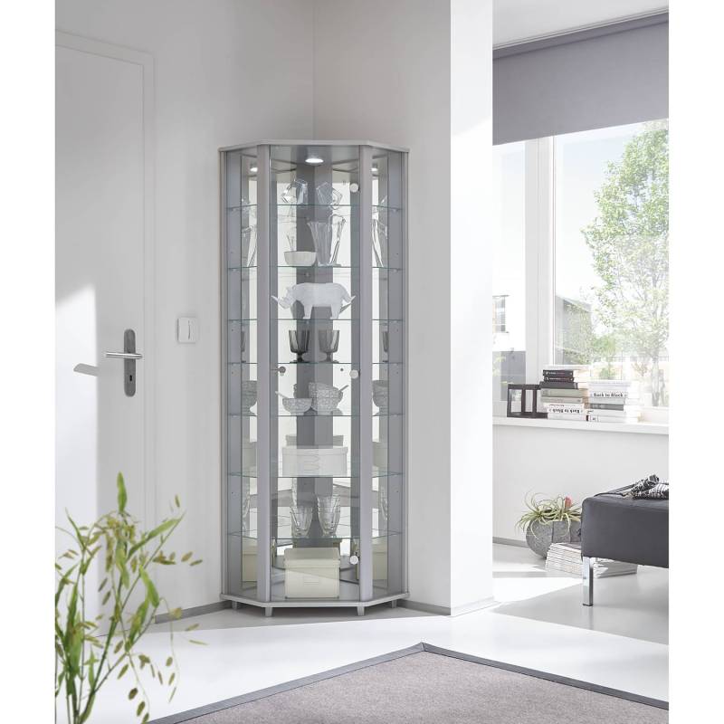 home24 Eckvitrine II 71 x 172 x 52cm Grau/Silber home24 Eckvitrine II 71 x 172 x 52cm Grau/Silber von home24