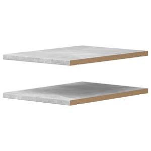 home24 Einlegeboden Hick 3 cm stark 2er-Set 27 x 3 x 36cm Grau/Beton Dekor Spanplatte, foliert von home24