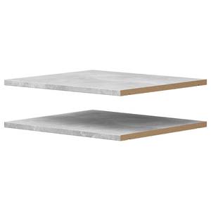 home24 Einlegeboden Hick 3 cm stark 2er-Set 42 x 3 x 36cm Grau/Beton Dekor Spanplatte, foliert von home24
