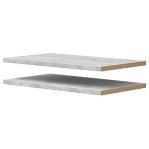 home24 Einlegeboden Hick 4 cm stark 2er-Set 77 x 4 x 48cm Grau/Beton Dekor Spanplatte, foliert von home24