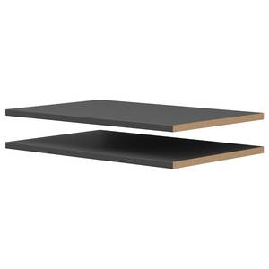 home24 Einlegeboden Hick 4 cm stark 2er-Set 77 x 4 x 48cm Grau/Graphit Spanplatte, foliert von home24