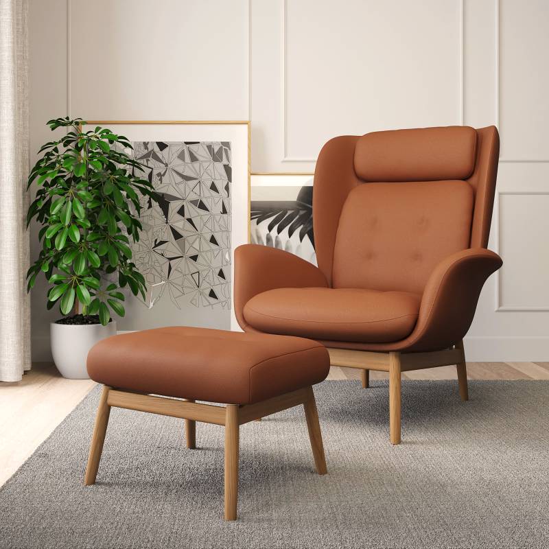 home24 Einzelsessel FEELIX Braun Echtleder Danbi Eiche Hell 92 x 99 x 103cm home24 Einzelsessel FEELIX Braun Echtleder Danbi Eiche Hell 92 x 99 x 103cm von home24