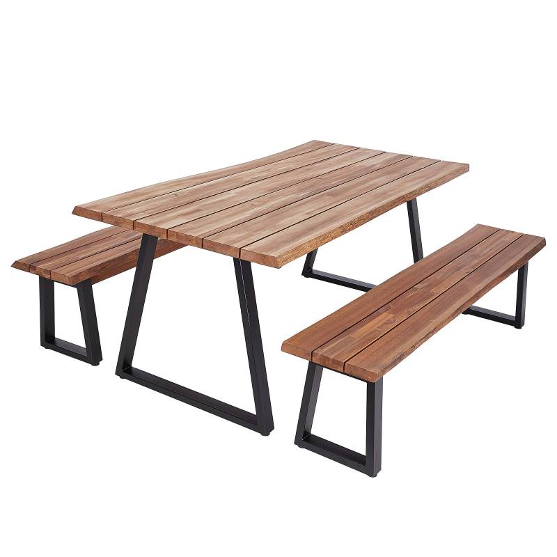 home24 Essgruppe 3-tlg. 90 x 75 x 180cm Braun von home24