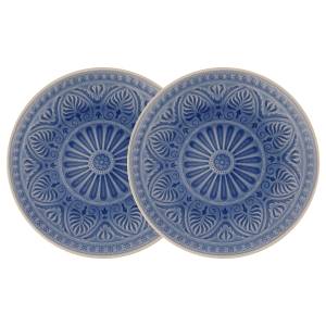 home24 Essteller 2er-Set Ø 31cm Blau von home24