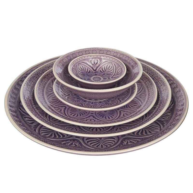 home24 Essteller 2er-Set Ø 31cm Violett von home24