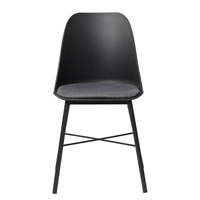 home24 Esszimmerstuhl 2er-Set 47 x 83 x 54cm Schwarz/Schwarz von home24