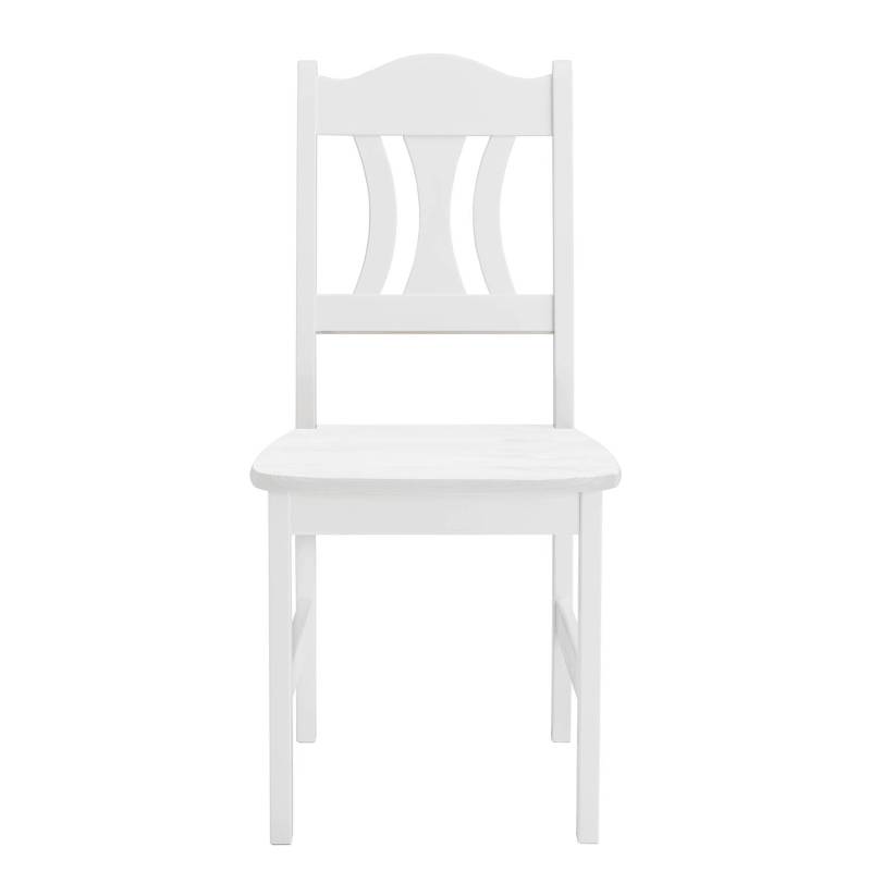 home24 Esszimmerstuhl Bastide 2er-Set 44 x 92 x 45cm Weiß/Kiefer Weiß von home24