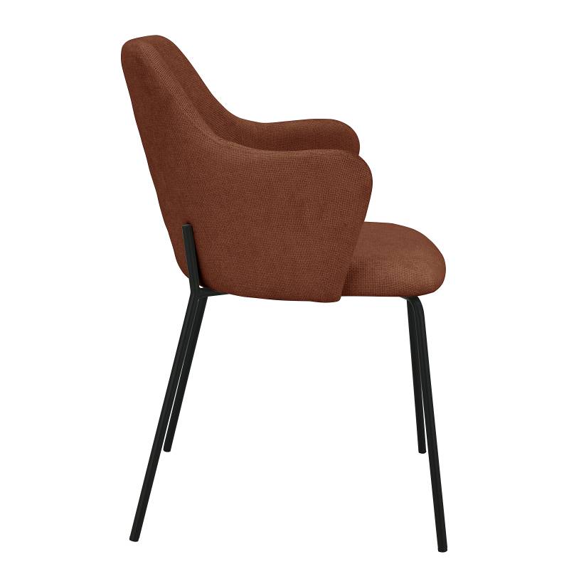 home24 Esszimmerstuhl Becolla 2er-Set 53 x 85 x 58cm Braun/Rostbraun von home24