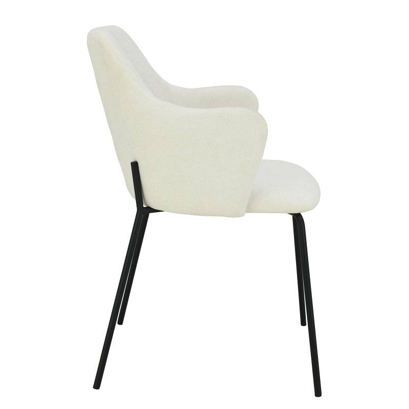 home24 Armlehnenstuhl BECOLLA 2er-Set 53 x 85 x 58cm Weiß/Weiß von home24