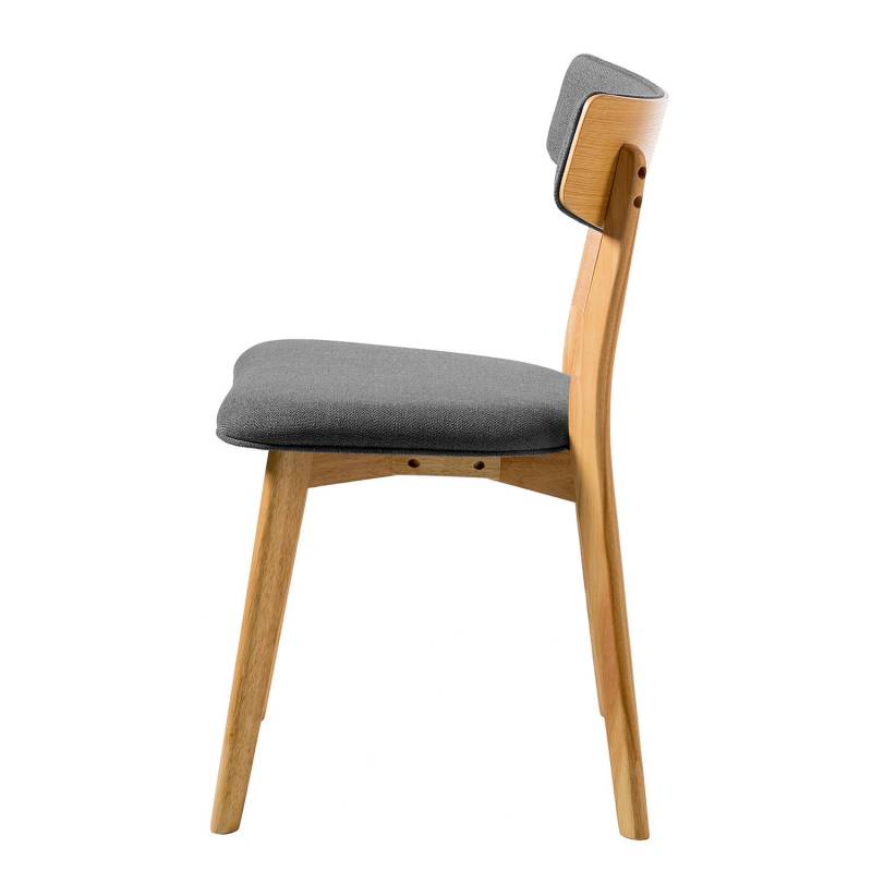 home24 Esszimmerstuhl COLSON 50 x 79 x 50cm Braun/Grau/Dunkelgrau/Eiche 4er Set von home24