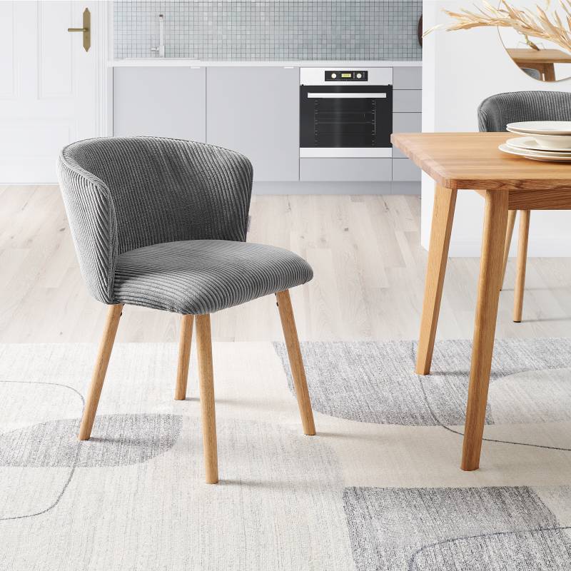 home24 Esszimmerstuhl Kytterne 2er Set 61 x 79 x 61cm Grau/Grau von home24