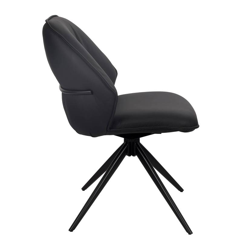 home24 Esszimmerstuhl Linni 2er-Set 49 x 87 x 64cm Schwarz/Schwarz von home24