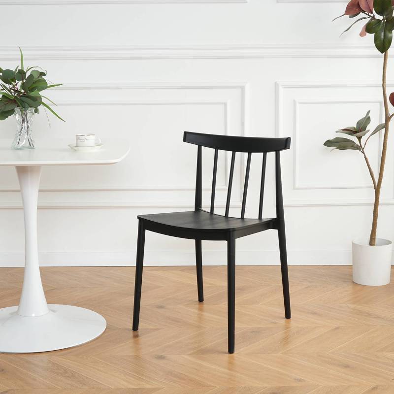 home24 Esszimmerstuhl Mattas 2er-Set 51 x 76 x 50cm Schwarz/Schwarz von home24