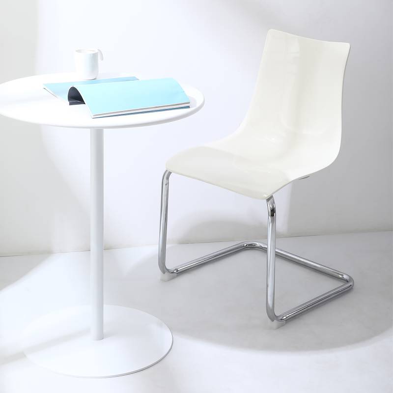 home24 Esszimmerstuhl Mensiku 2er-Set 47 x 82 x 51cm Weiß/Silber/Weiß von home24