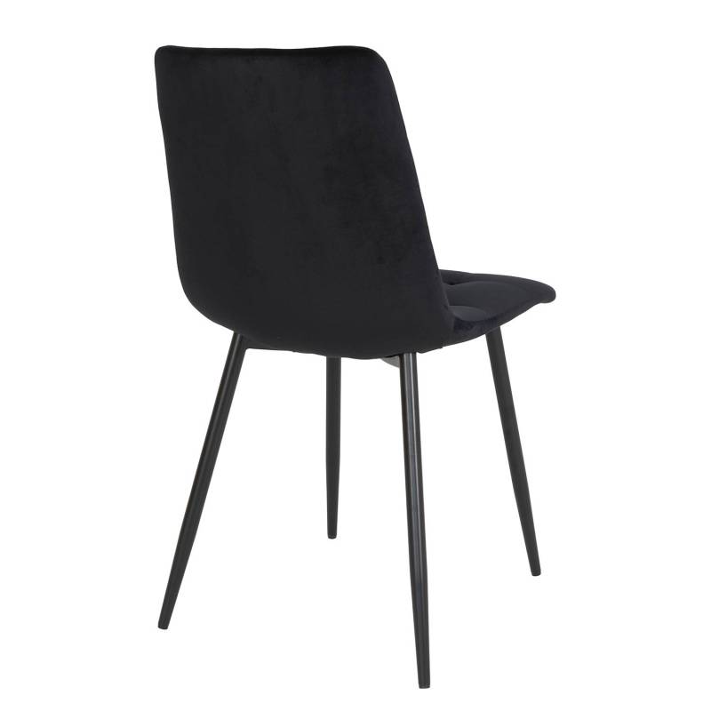 home24 Esszimmerstuhl Middelfart 2er-Set 44 x 86 x 55cm Schwarz/Schwarz von home24