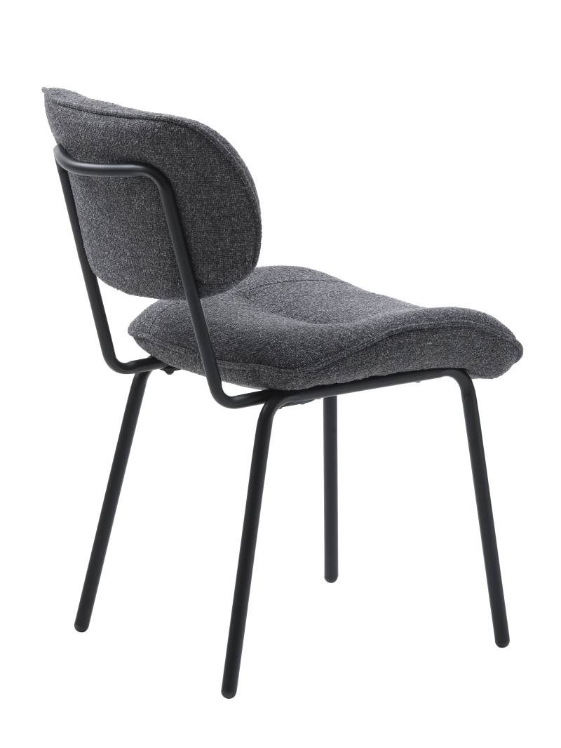 home24 Esszimmerstuhl Ootann 2er Set 50 x 82 x 62cm Schwarz/Dunkelgrau von home24