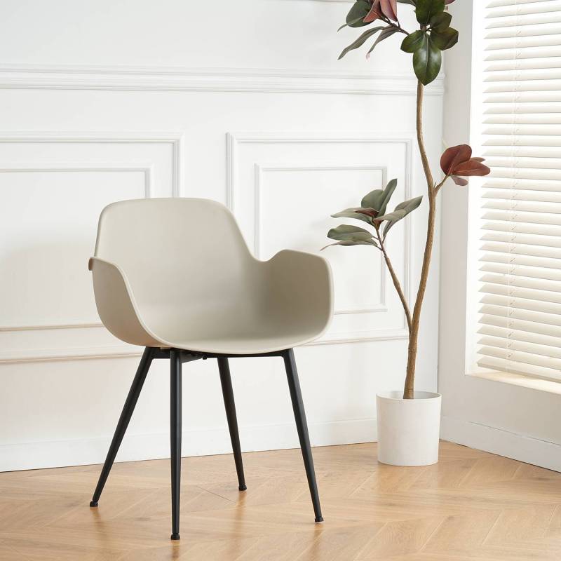 home24 Esszimmerstuhl Sandby 2er-Set 54 x 83 x 57cm Braun/Grau von home24