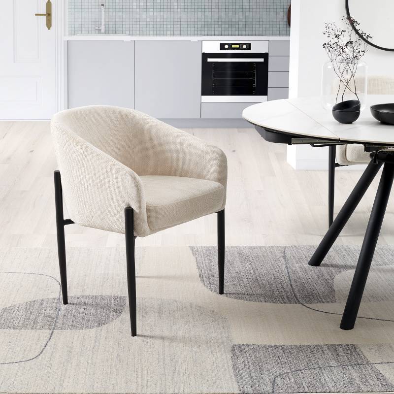 home24 Esszimmerstuhl Stensved 2er Set 57 x 78 x 61cm Beige/Beige von home24