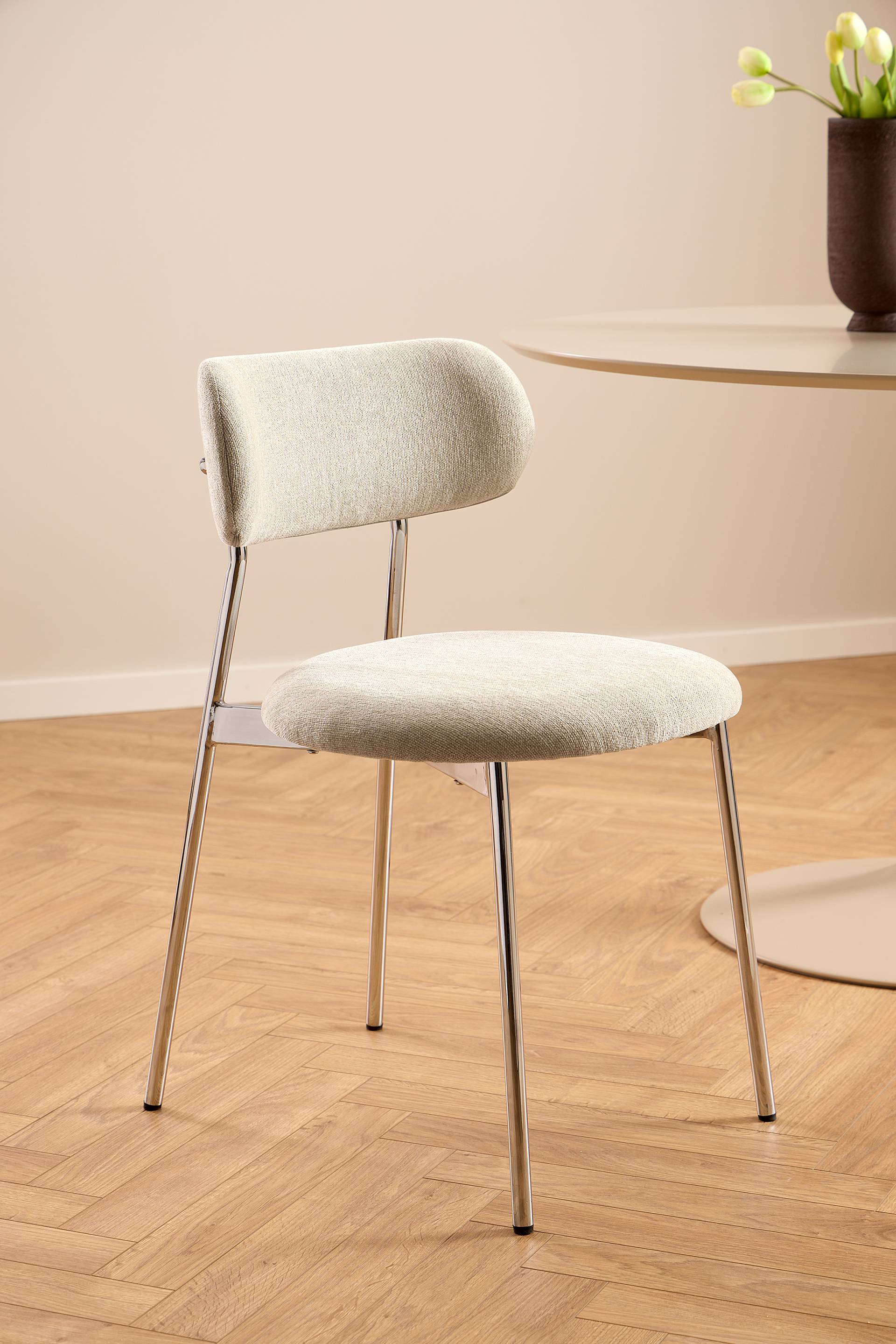 home24 Esszimmerstuhl Sukho 2er-Set 52 x 78 x 48cm Beige/Creme von home24