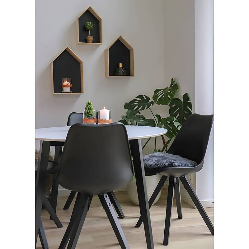 home24 Esszimmerstuhl Trebes I 2er-Set 48 x 86 x 55cm Schwarz von home24