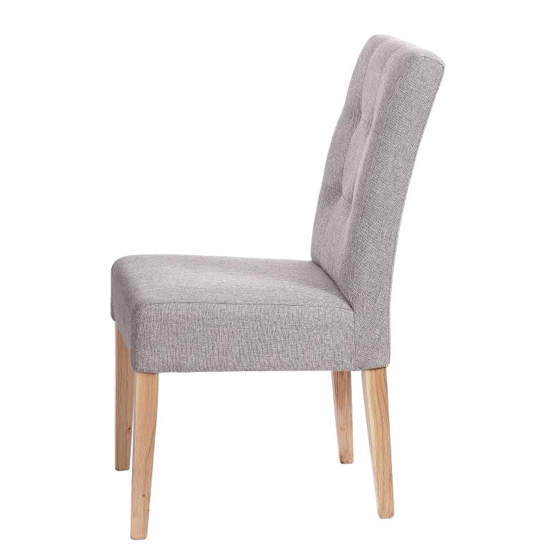 home24 Esszimmerstuhl Vasia 2er-Set 49 x 96 x 64cm Grau/Lichtgrau von home24
