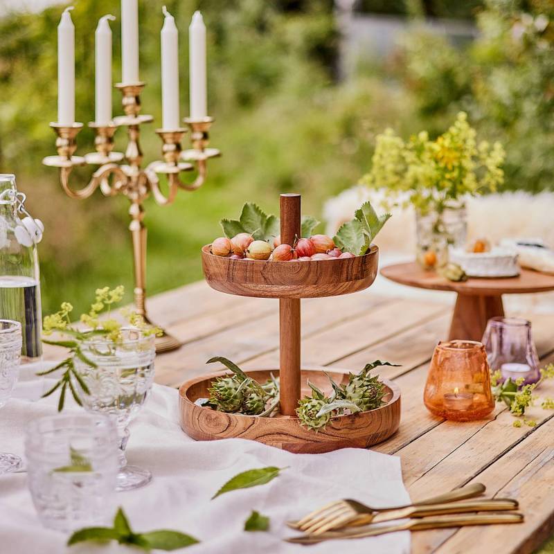 home24 Etagere 2-stufig Ø 26cm Braun/Braun home24 Etagere 2-stufig Ø 26cm Braun/Braun von home24