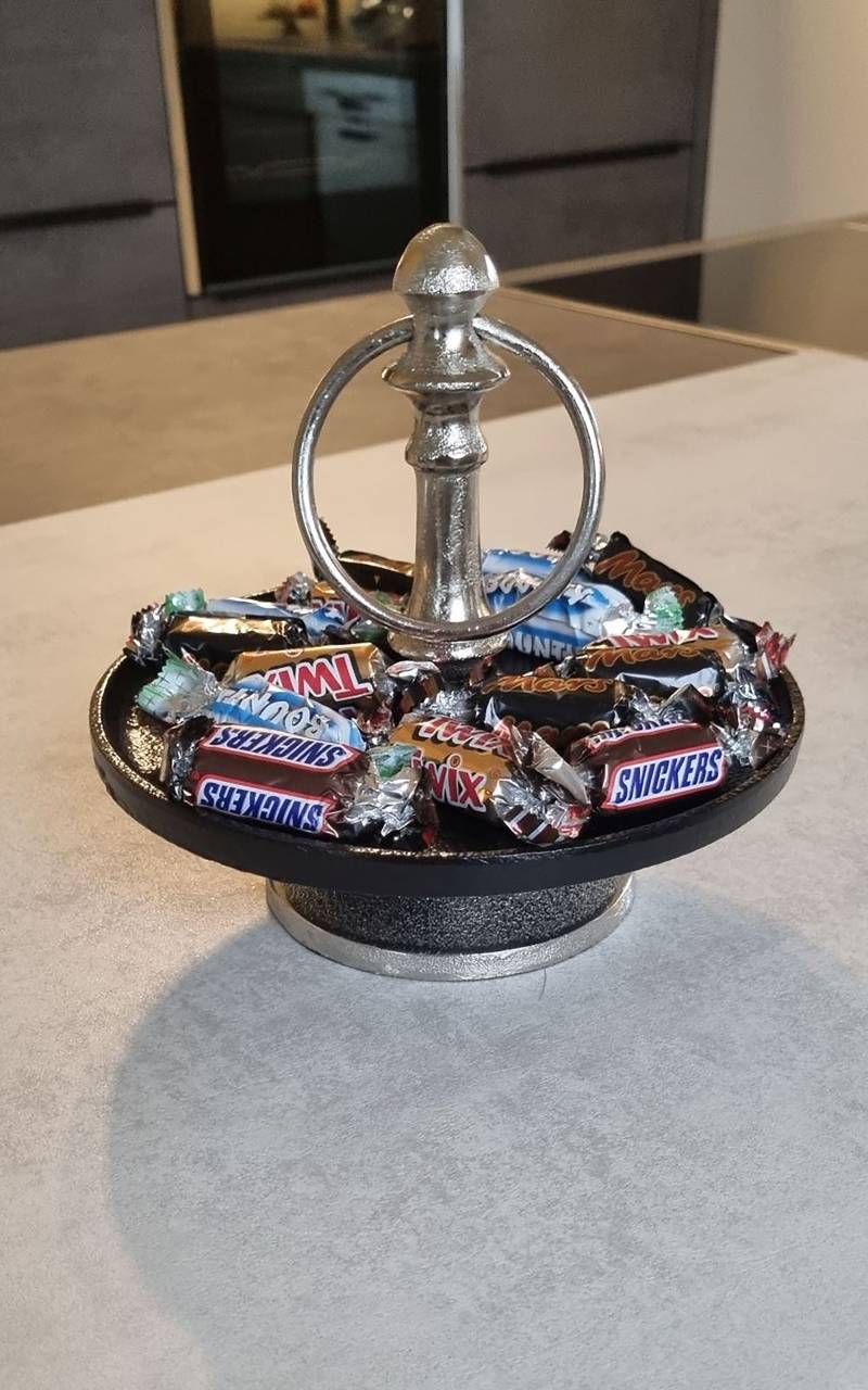 home24 Etagere Leora 1 Stufe 19 x 17 x 19cm Silber/Schwarz/Silber von home24