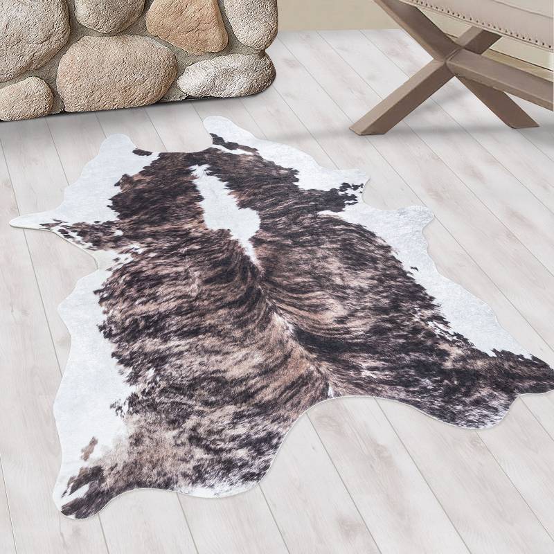 home24 Fellteppich Etosha Typ C Braun 100 x 135cm Polyester von home24