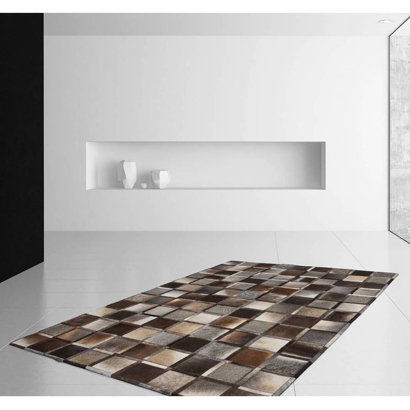 home24 Fellteppich Lavish 410 Grau 150 x 80cm Echtleder von home24