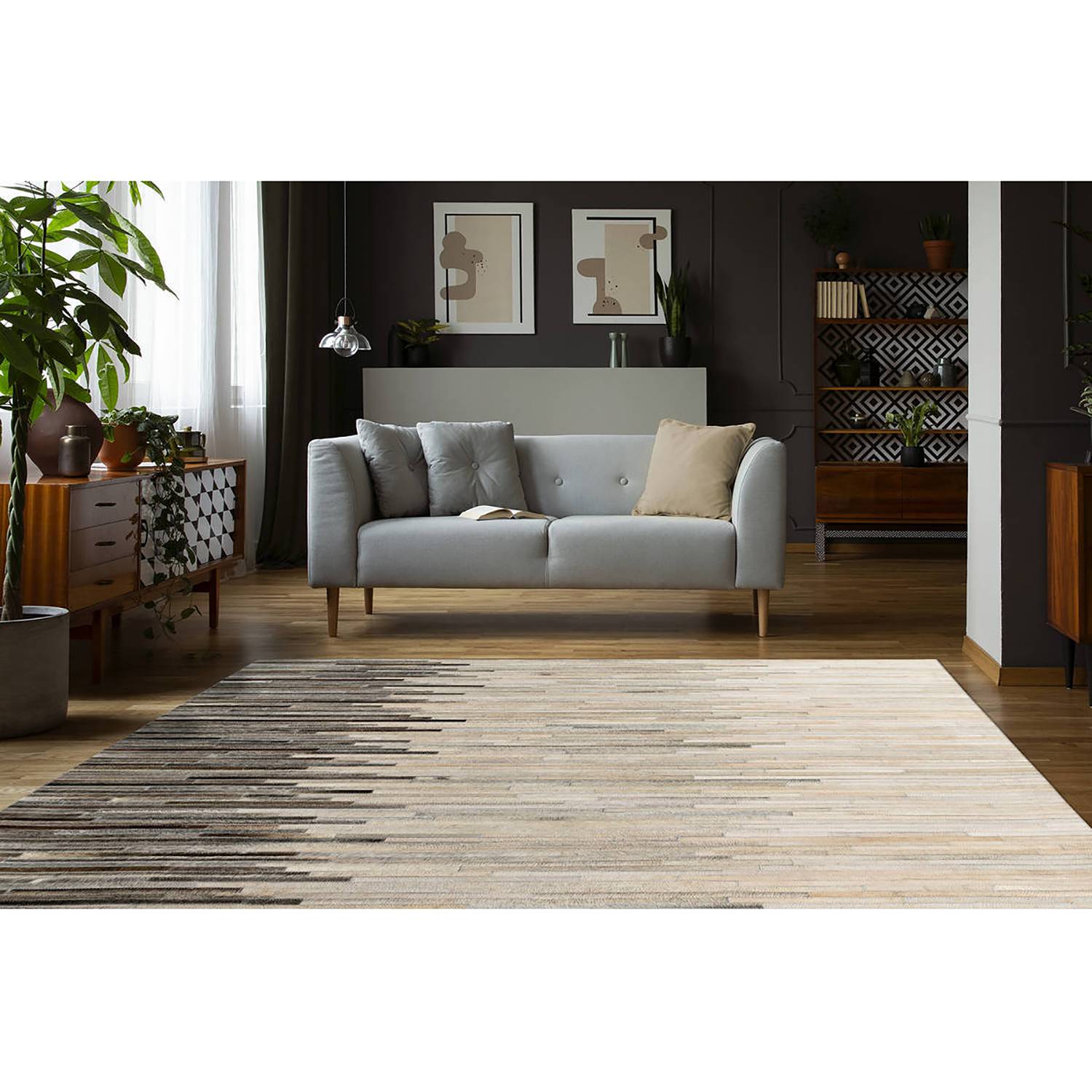 home24 Fellteppich Ravi 300 Beige 80 x 150cm Rinderfell von home24