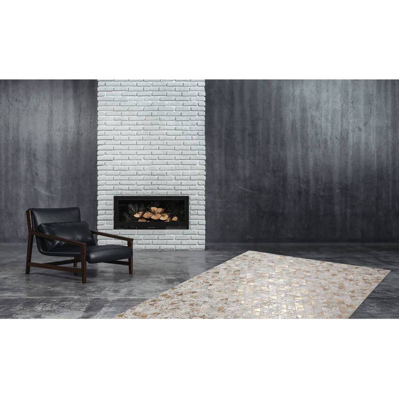 home24 Fellteppich Rocket 410 Beige/Gold 80 x 150cm Baumwollstoff von home24