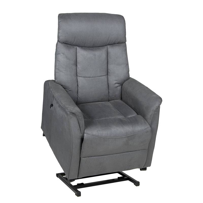 home24 Fernsehsessel Grau Microfaser 77 x 94 x 87cm von home24