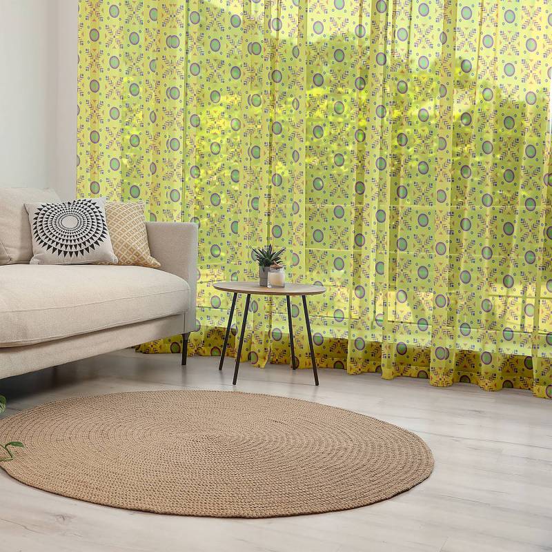 home24 Fertiggardine Abarakt Typ A 2er-Set 135cm Gelb/Gelb von home24