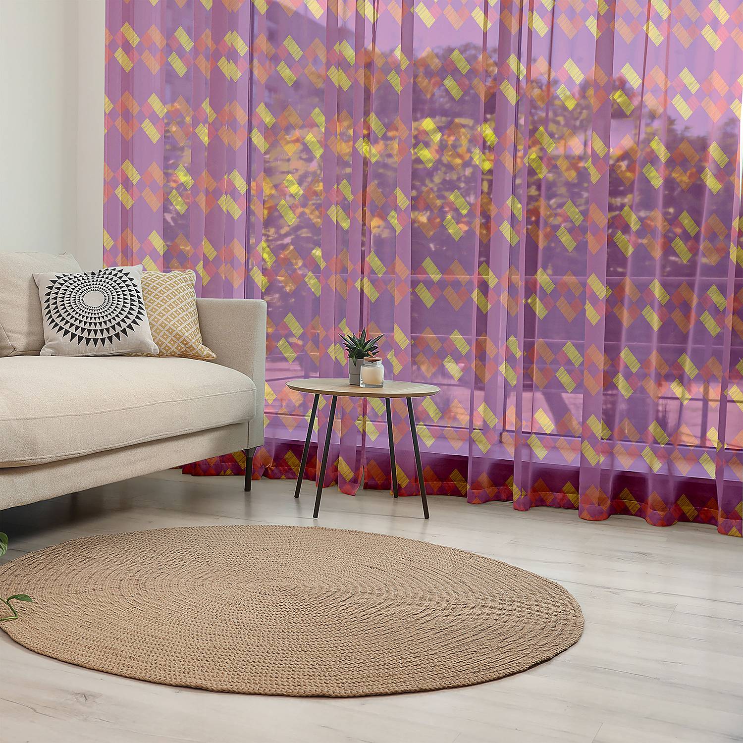 home24 Fertiggardine Abstrakt Typ B 2er-Set 240cm Violett/Magenta home24 Fertiggardine Abstrakt Typ B 2er-Set 240cm Violett/Magenta von home24