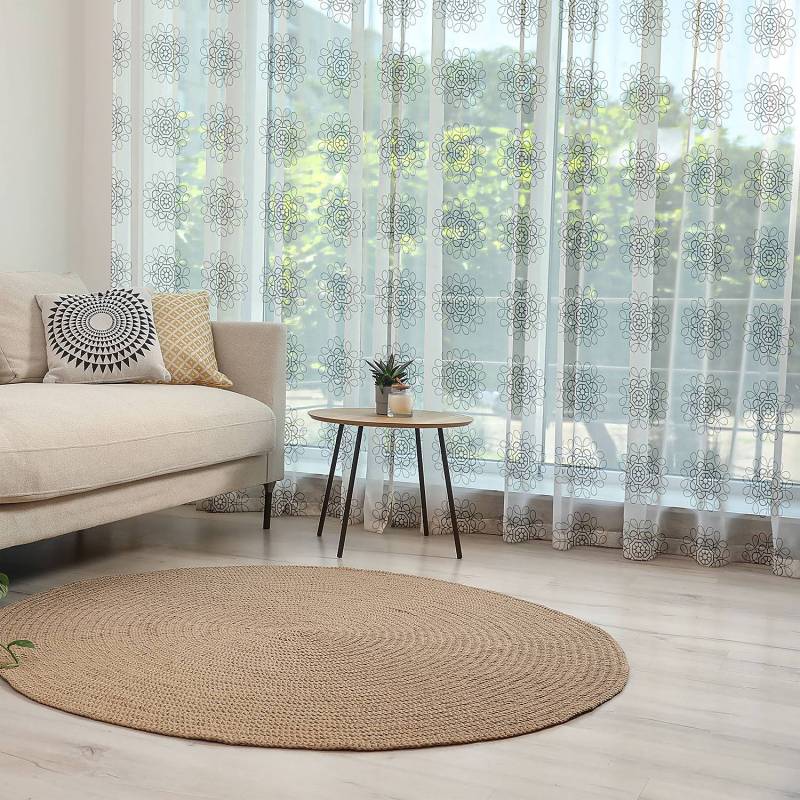 home24 Fertiggardine Abstrakt Typ F 2er-Set 220cm Grau/Weiß/Grau von home24