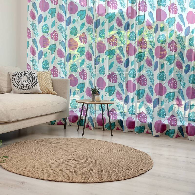 home24 Fertiggardine Exotisch 2er-Set 210cm Blau/Blau von home24