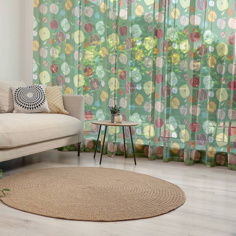 home24 Fertiggardine Herbstäpfel 2er-Set 220cm Multicolor/Multicolor von home24