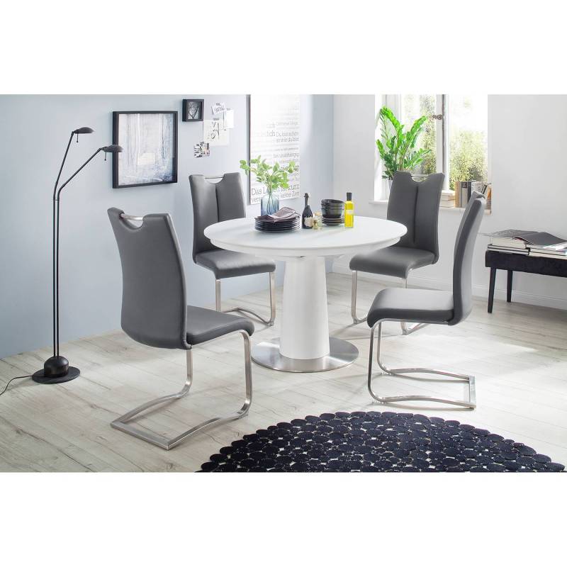 home24 Freischwinger Anamela I 2er-Set 45 x 102 x 58cm Grau/Grau von home24